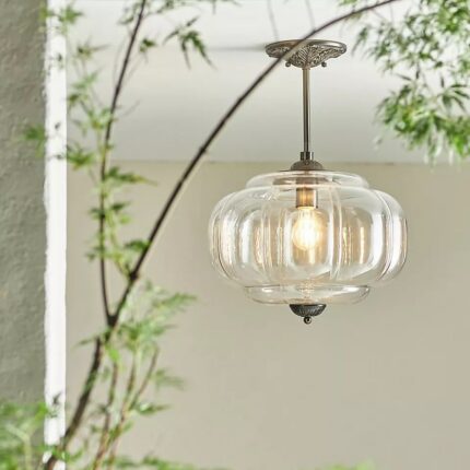 THE ELOISE SCALLOP GLASS SEMI-FLUSH MOUNT PENDANT LIGHT