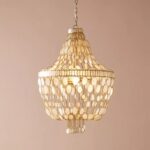 OVAL CAPIZ CHANDELIER IN GOLD