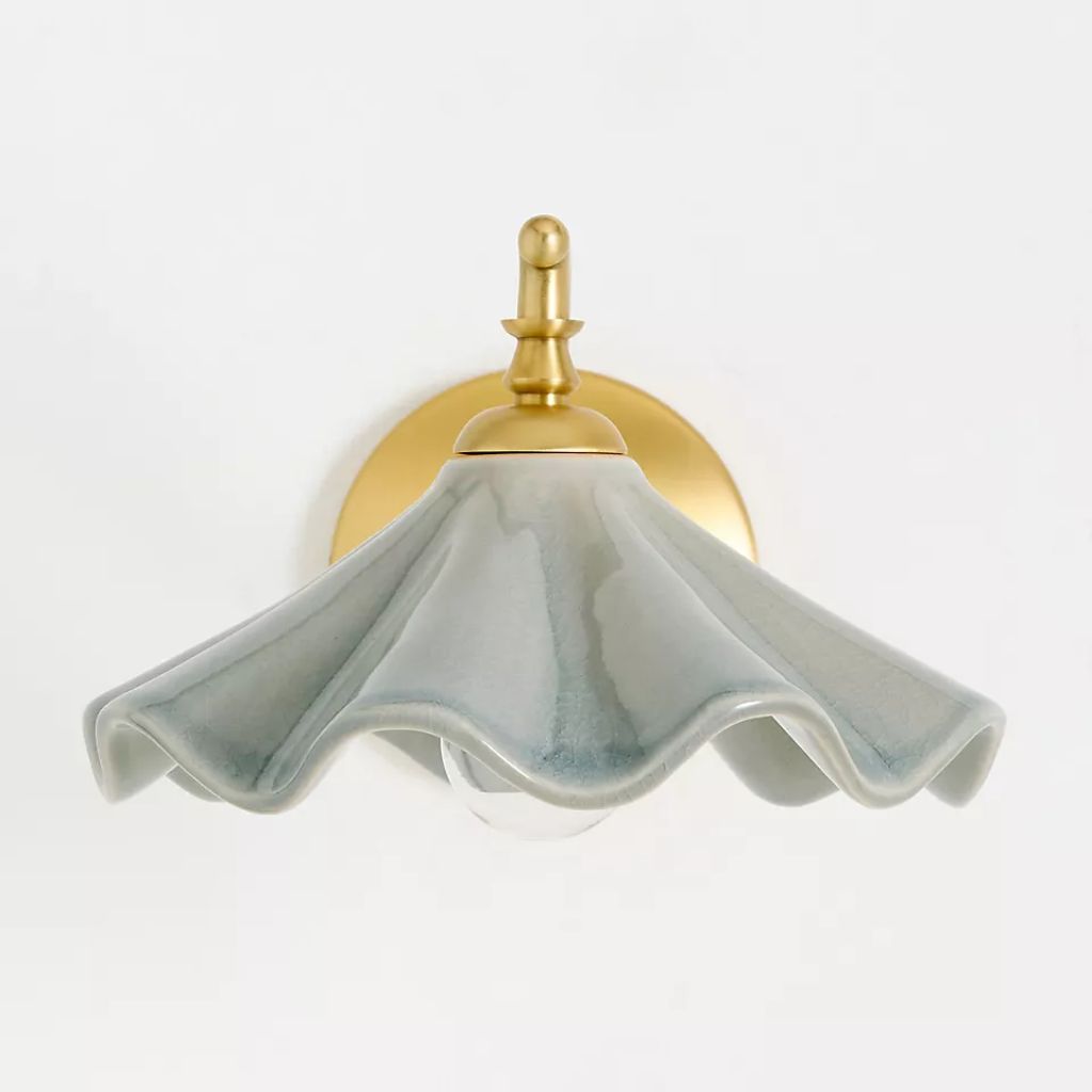 BOBBI WAVY CERAMIC SCONCE BLUE GREY BOBBI WAVY CERAMIC SCONCE BLUE GREY