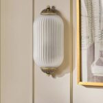 THE ELOISE SCALLOP RIBBED GLASS FLUSH SCONCE WALL LIGHT BRASS