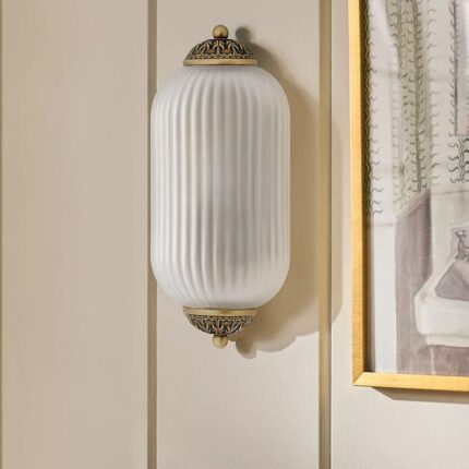 THE ELOISE SCALLOP RIBBED GLASS FLUSH SCONCE WALL LIGHT BRASS