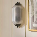 THE ELOISE SCALLOP CLEAR GLASS BLACK FLUSH SCONCE WALL LIGHT