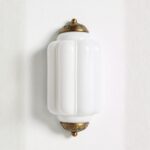 THE ELOISE SCALLOP WHITE GLASS FLUSH SCONCE WALL LIGHT