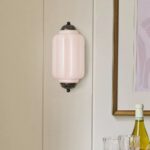 THE ELOISE SCALLOP BLUSH PINK BLACK FLUSH SCONCE WALL LIGHT