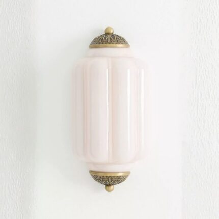THE ELOISE SCALLOP BLUSH PINK BRASS FLUSH SCONCE WALL LIGHT