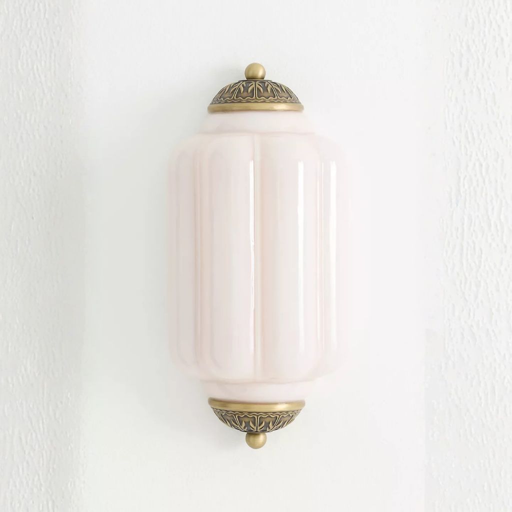 THE ELOISE SCALLOP BLUSH PINK BRASS FLUSH SCONCE WALL LIGHT THE ELOISE SCALLOP BLUSH PINK BRASS FLUSH SCONCE WALL LIGHT