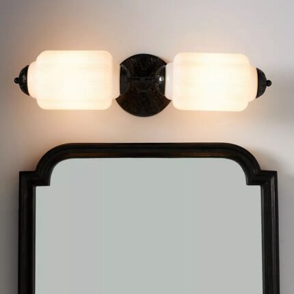 THE ELOISE SCALLOP WHITE GLASS VANITY SCONCE WALL LIGHT