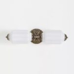 THE ELOISE SCALLOP WHITE GLASS NICKEL VANITY SCONCE WALL LIGHT