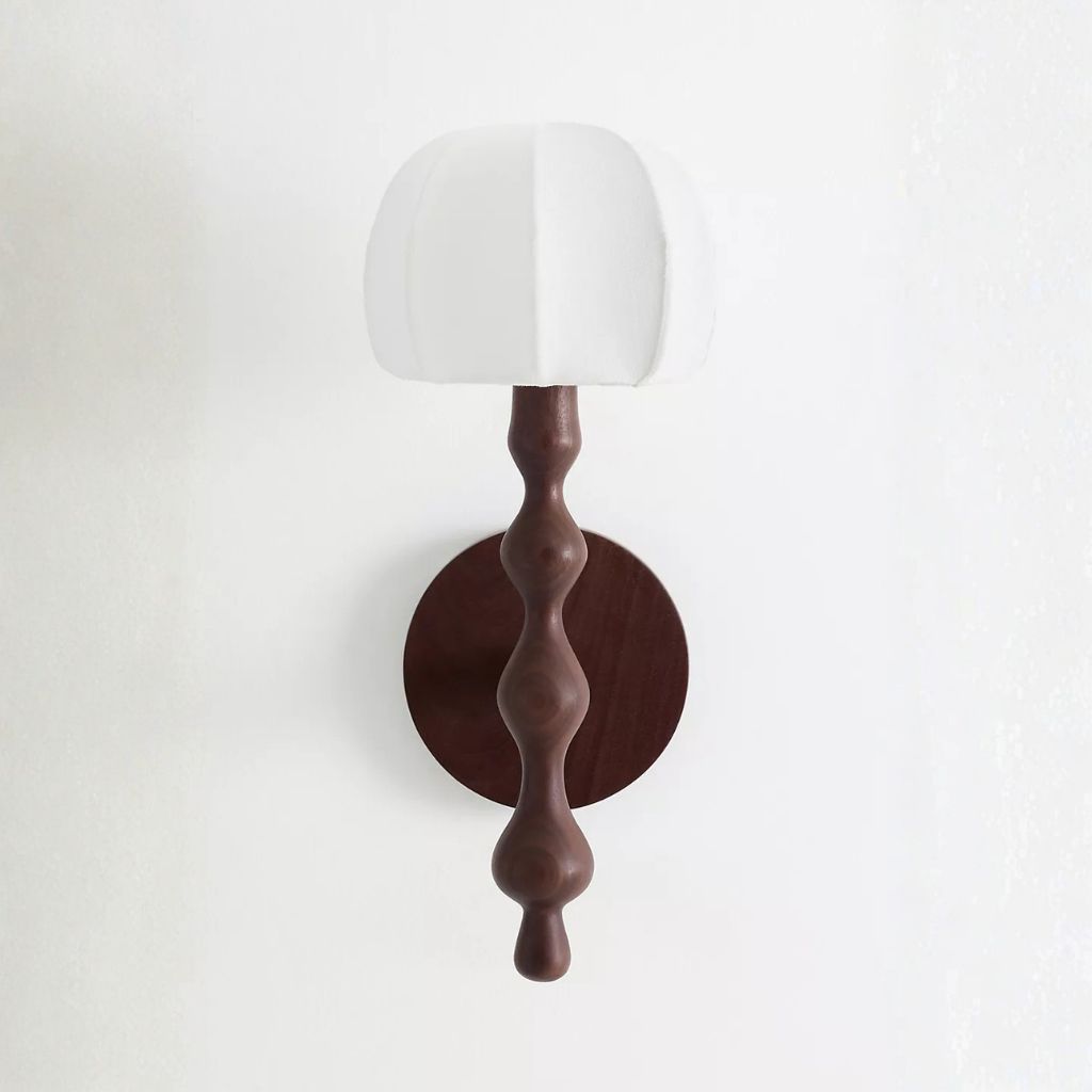 LALA REIMAGINED WOOD SHADED SCONCE WALL LIGHT DARK BROWN LALA REIMAGINED WOOD SHADED SCONCE WALL LIGHT DARK BROWN
