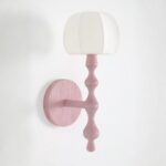LALA REIMAGINED WOOD SHADED SCONCE WALL LIGHT PINK