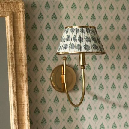 LEE BRASS FABRIC SHADE SCONCE WALL LIGHT