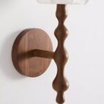 LALA BROWN WOOD SHADED SCONCE WALL LIGHT