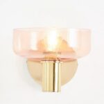 MORGAN PINK GLASS AND BRASS WALL SCONCE