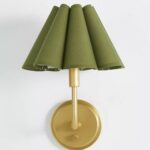 GREEN REGINA ANDREW POLLY SCALLOPED SHADED METAL WALL SCONCE