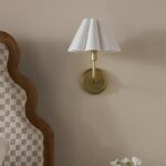 WHITE REGINA ANDREW POLLY SCALLOPED SHADED METAL WALL SCONCE