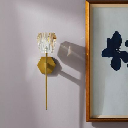 GEMMA CRYSTAL AND METAL WALL SCONCE