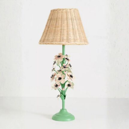 ANEMONE FLORAL TOLE IRON TABLE LAMP