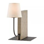 OLDKNOW POLISHED STONE BOOKCASE TABLE LAMP