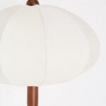 DUMPLING WOOD FLOOR LAMP WITH RAW SILK SHADE