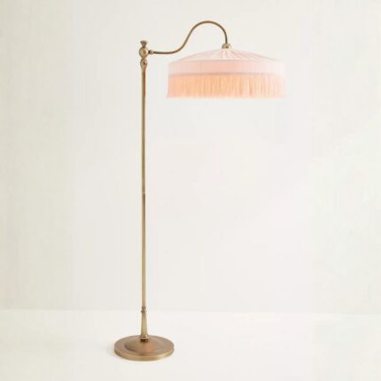 SINCLAIR PINK VELVET FLOOR LAMP WITH TASSEL FRINGE