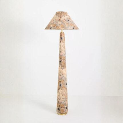 LULU FRANCOIS PRINTED FABRIC UPHOLSTERED EMPIRE FLOOR LAMP