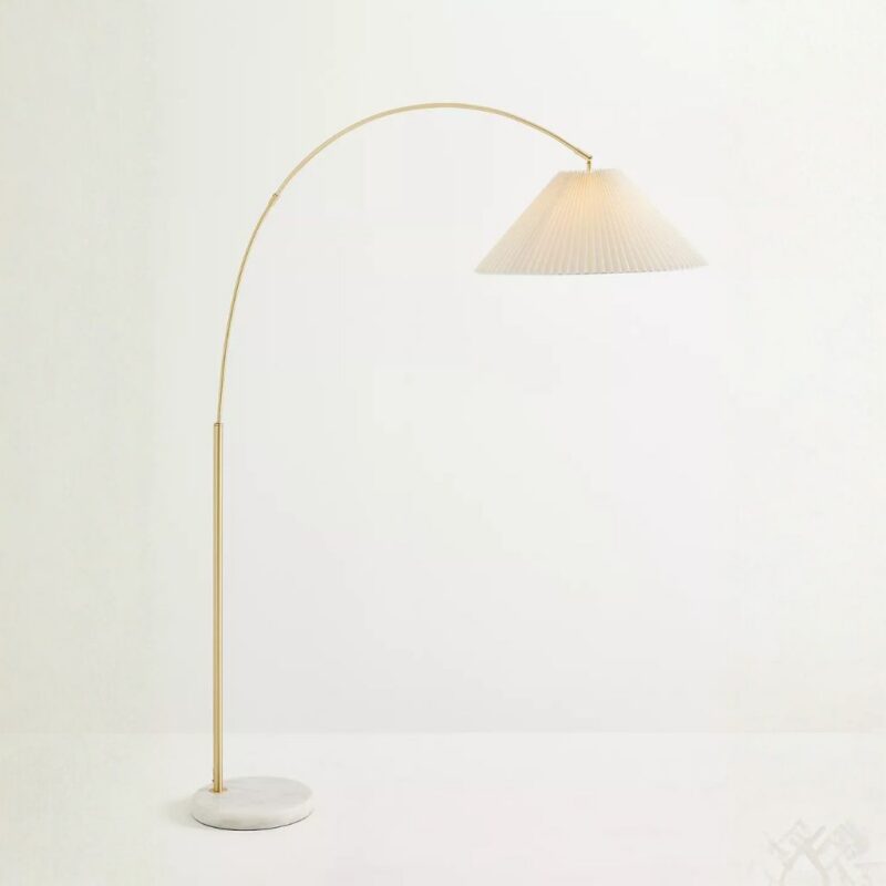 WHITE ARCHING FLOOR LAMP
