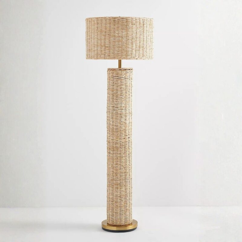 CIREBON FLOOR LAMP WITH RATTAN SHADE