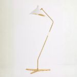 MAYOTTE LARGE BRASS FLOOR LAMP WITH OFFSET DESIGN