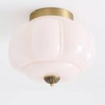 THE ELOISE PINK FLUSH MOUNT CEILING LIGHT WITH SCALLOPED MILK GLASS