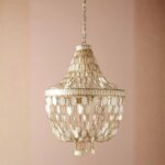 OVAL CAPIZ SHELL CHANDELIER LIGHT