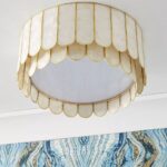MADELYN FACETED CAPIZ FLUSH MOUNT CEILING LIGHT