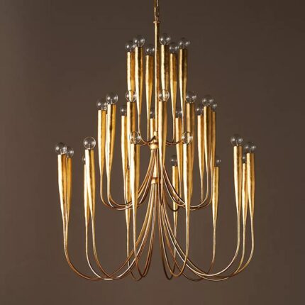 ACADIA TIERED METAL CHANDELIER WITH LAYERED DESIGN