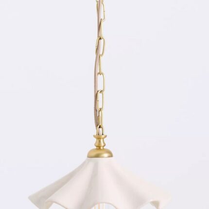 CREAM BOBBI WAVY CERAMIC PENDANT