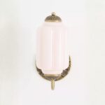 THE ELOISE PINK MILK GLASS SCALLOP WALL SCONCE