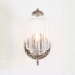 THE ELOISE NICKEL MILK GLASS SCALLOP WALL SCONCE