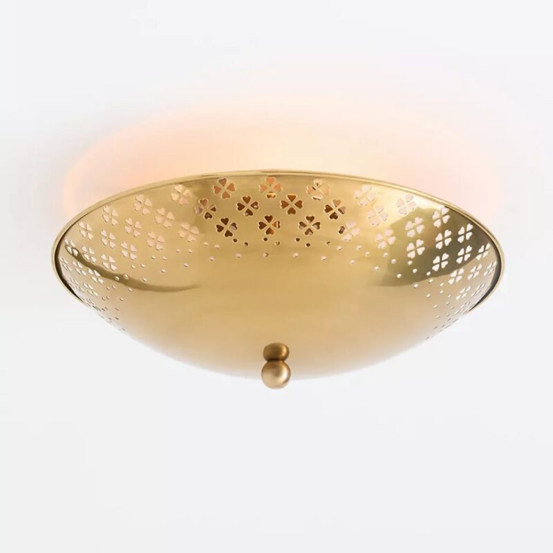 AMILIA BRASS PERFORATED FLUSH MOUNT LIGHT