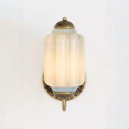THE ELOISE BLUE GLASS BRASS WALL SCONCE