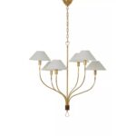 LARGE GRIFFIN STAGGERED CHANDELIER WITH SHADED LIGHTS