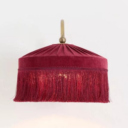 SINCLAIR BURGUNDY VELVET TASSEL WALL SCONCE