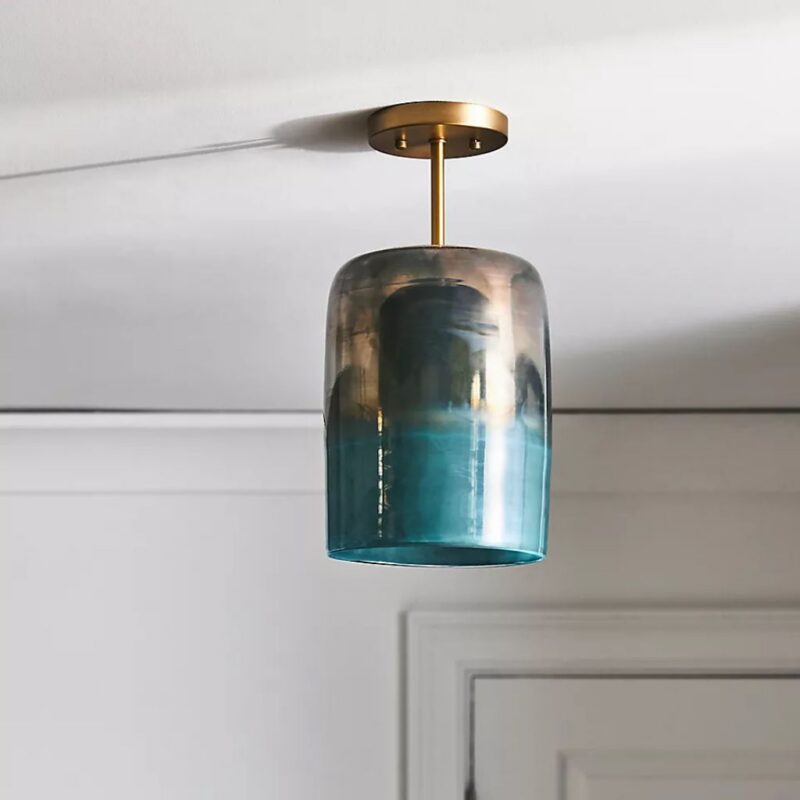 SOFT FOG GLASS SEMI FLUSH CEILING LIGHT