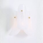 ANISA WHITE TIERED PETAL GLASS WALL SCONCE