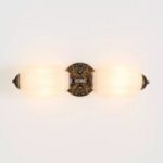 THE ELOISE WHITE GLASS NICKEL VANITY WALL SCONCE