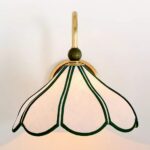 VICKY GREEN SCALLOPED WOOD WALL SCONCE