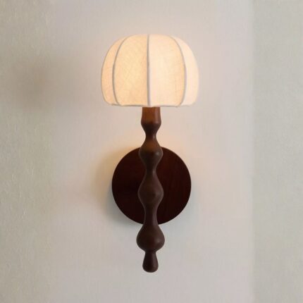LALA REIMAGINED DARK BROWN WOOD SHADE WALL SCONCE