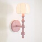 LALA REIMAGINED PINK WOOD SHADE WALL SCONCE