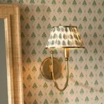 LEE BRASS WALL SCONCE WITH FABRIC SHADE