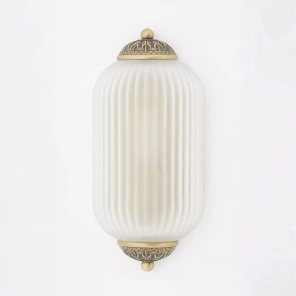 THE ELOISE SCALLOP CLEAR GLASS BRASS FLUSH SCONCE WALL LIGHT