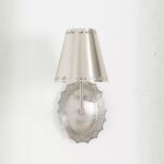 LACIE ANTIQUE NICKEL WALL SCONCE WITH LACE TRIM