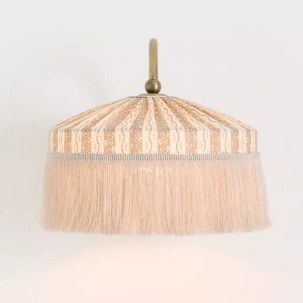 SINCLAIR LINEN WALL SCONCE WITH TASSEL FRINGE