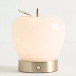 APPLE RECHARGEABLE CORDLESS TABLE LAMP WITH ALABASTER BASE